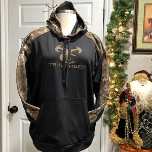Truetimber Mens Peformance Logo Camo Hoodie